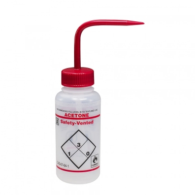 Bel-Art Safety-Vented/Labeled 2-Color Acetone Wide-Mouth Wash Bottle 11642-0622 (Pack of 3)